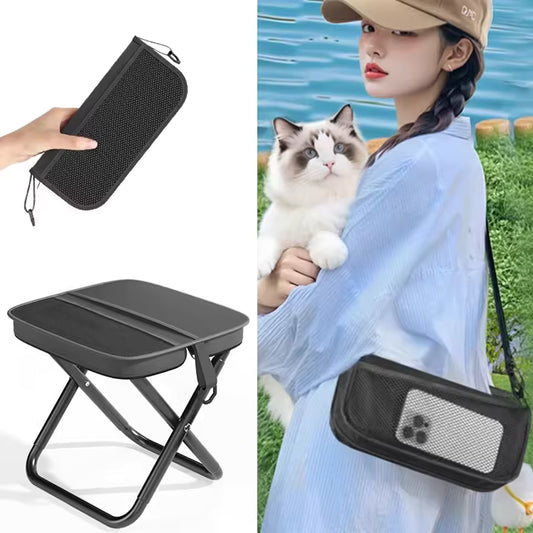 Portable Foldable Backpack Stool Lightweight Camping & Fishing Chair for Hiking Travel