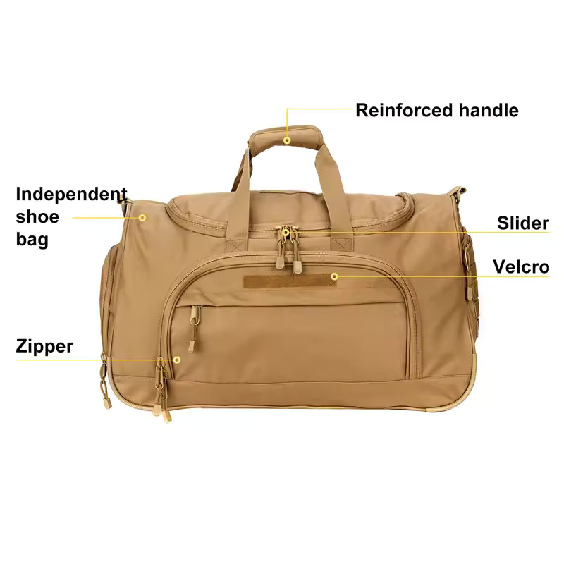 50L Foldable Travel Sports Duffle Bag with Shoe Compartment – Carry-On Gym & Luggage Bag (Unisex, 6 Colors)