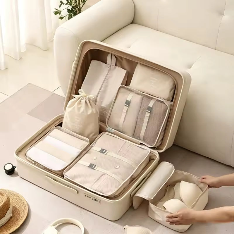 7-Piece Packing Cubes Set – Travel Luggage Organizer for Clothes, Shoes & Accessories