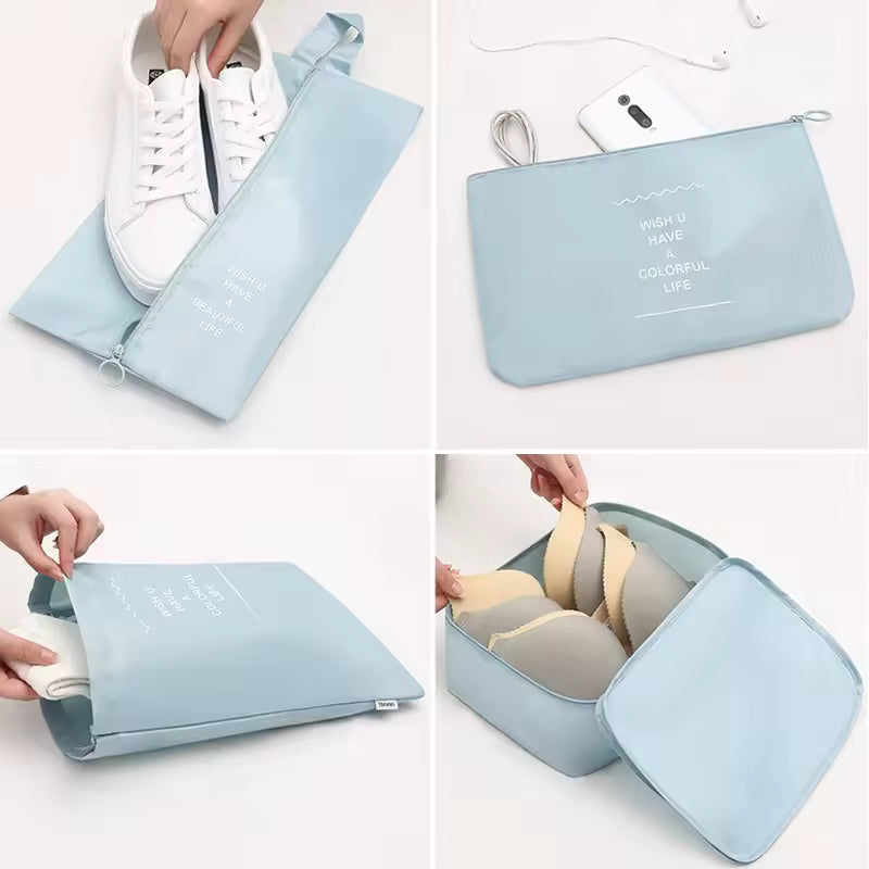 7-Piece Packing Cubes Set – Travel Luggage Organizer for Clothes, Shoes & Accessories