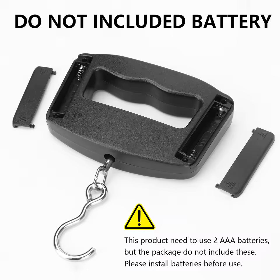 50kg LCD Digital Portable Luggage Scale High Precision Travel Hanging Scale with Webbing Strap